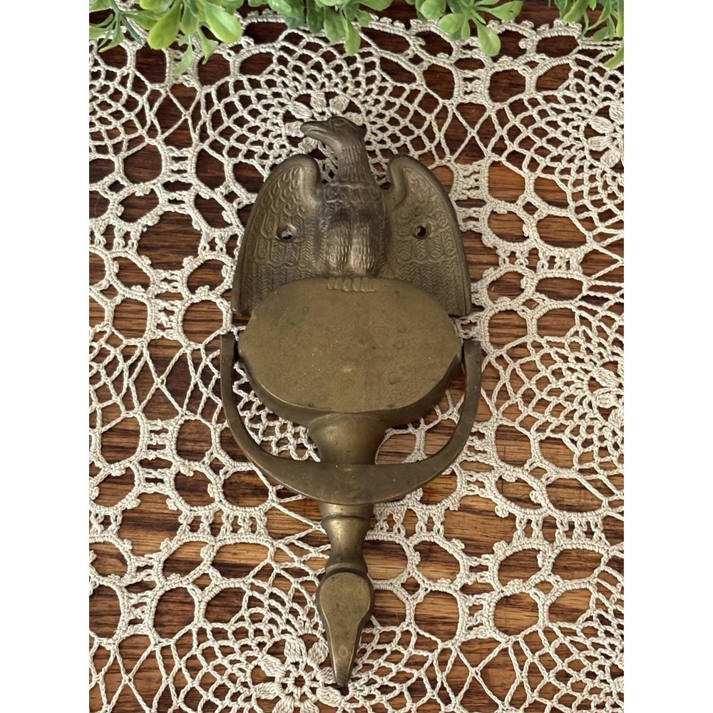 Vintage Solid Brass American Eagle Door Knocker Patriotic Colonial 7.5 Inch